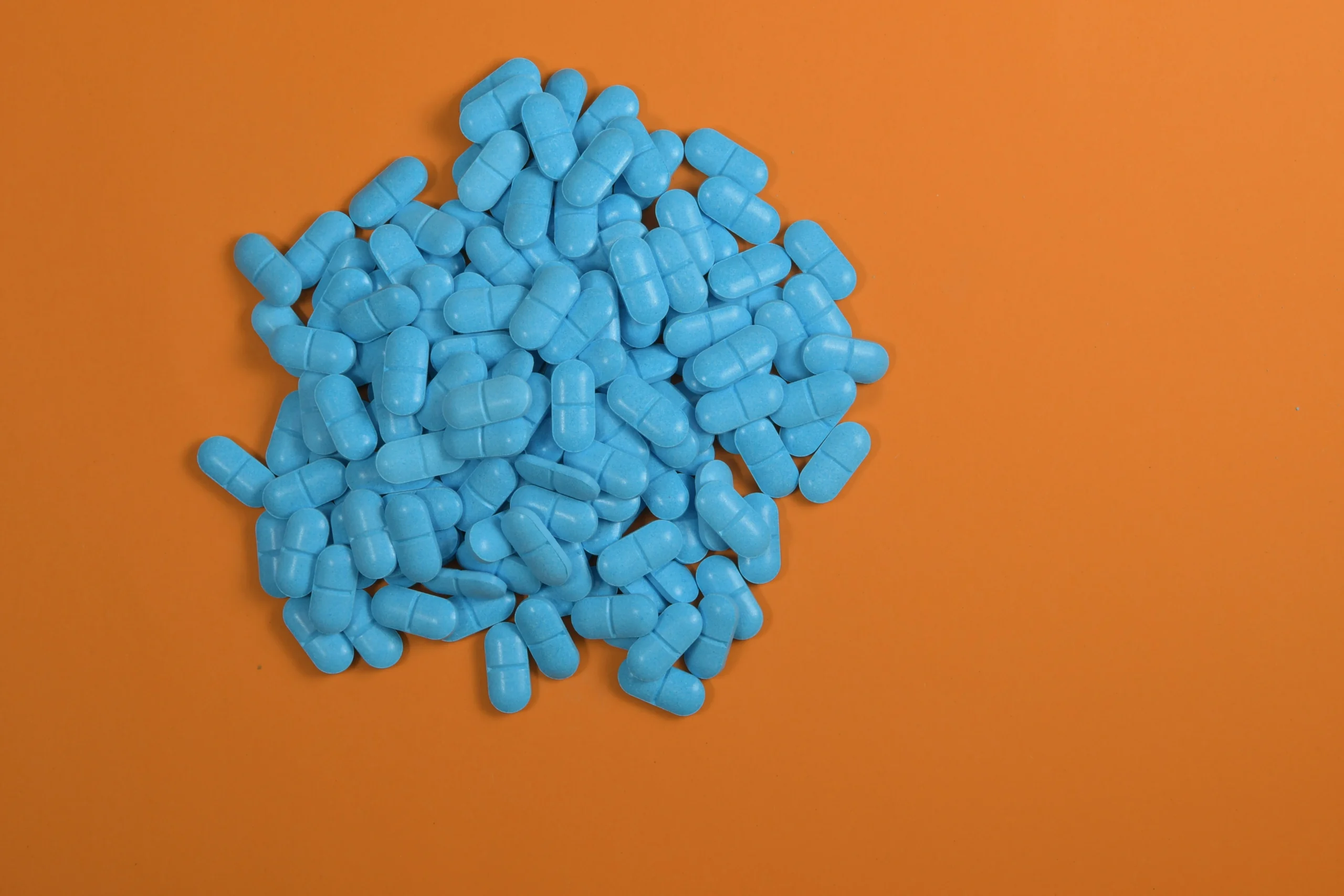 Blue Xanax pills, enough for an overdose
